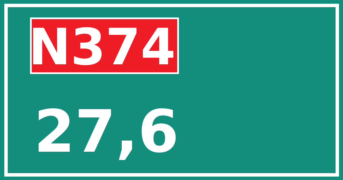 Hectometerbord N374 27,6