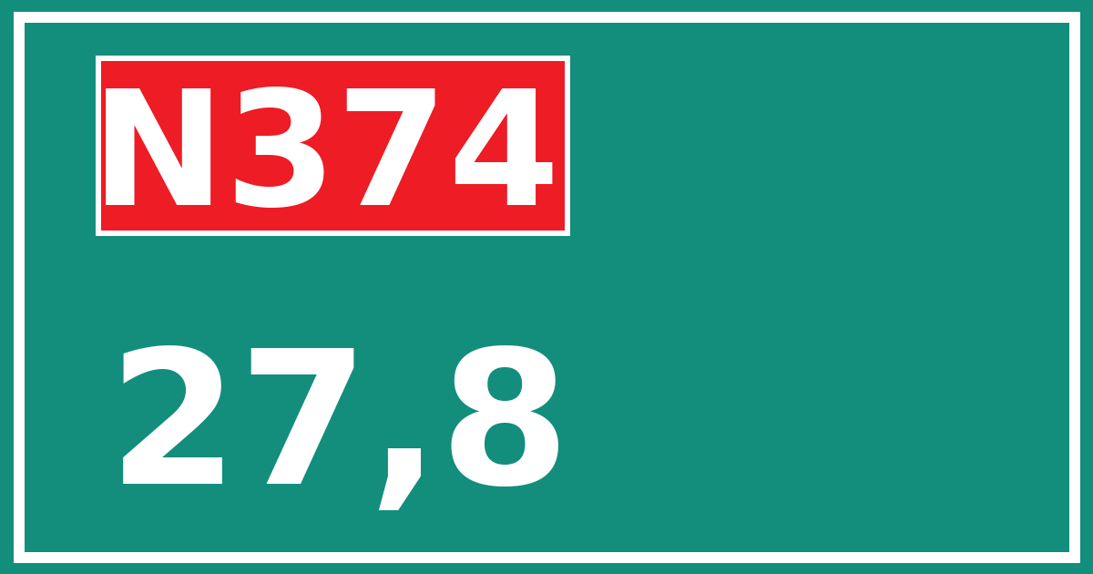 Hectometerbord N374 27,8