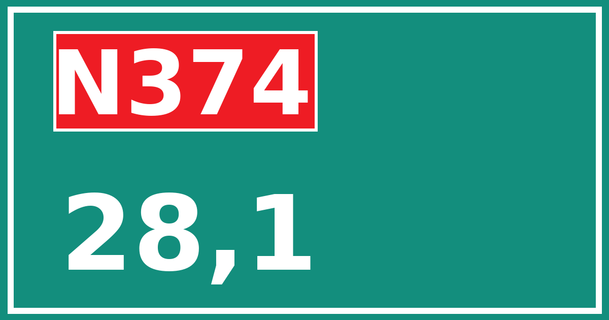 Hectometerbord N374 28,1
