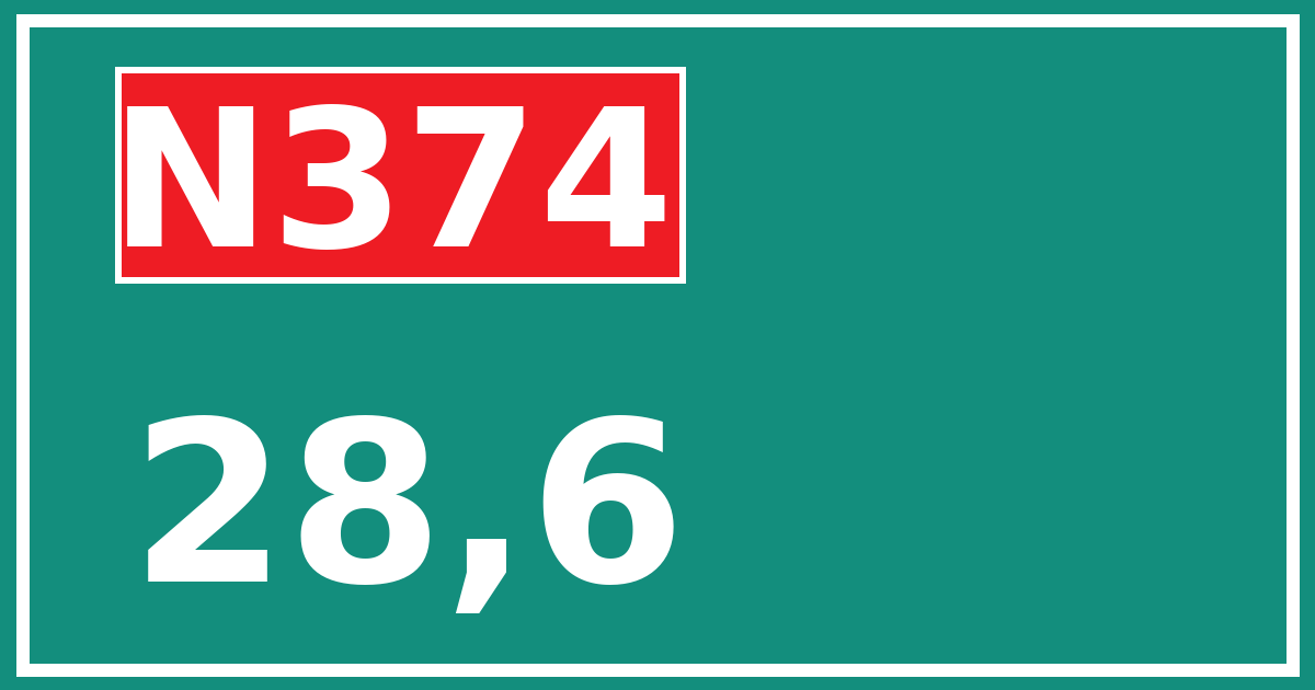 Hectometerbord N374 28,6