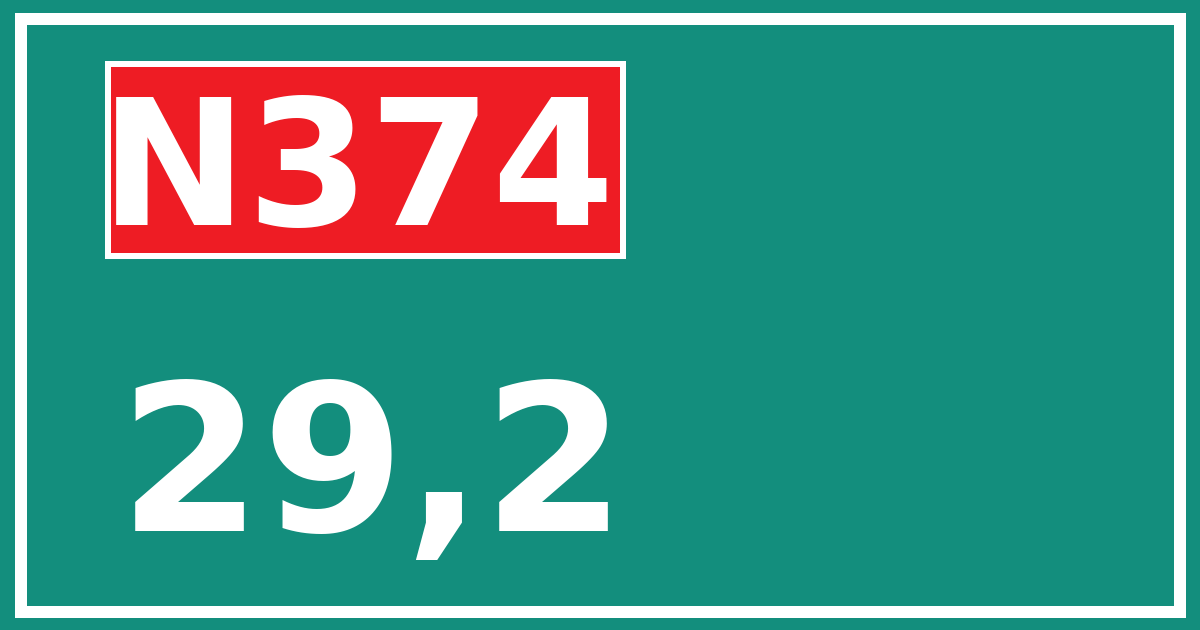 Hectometerbord N374 29,2