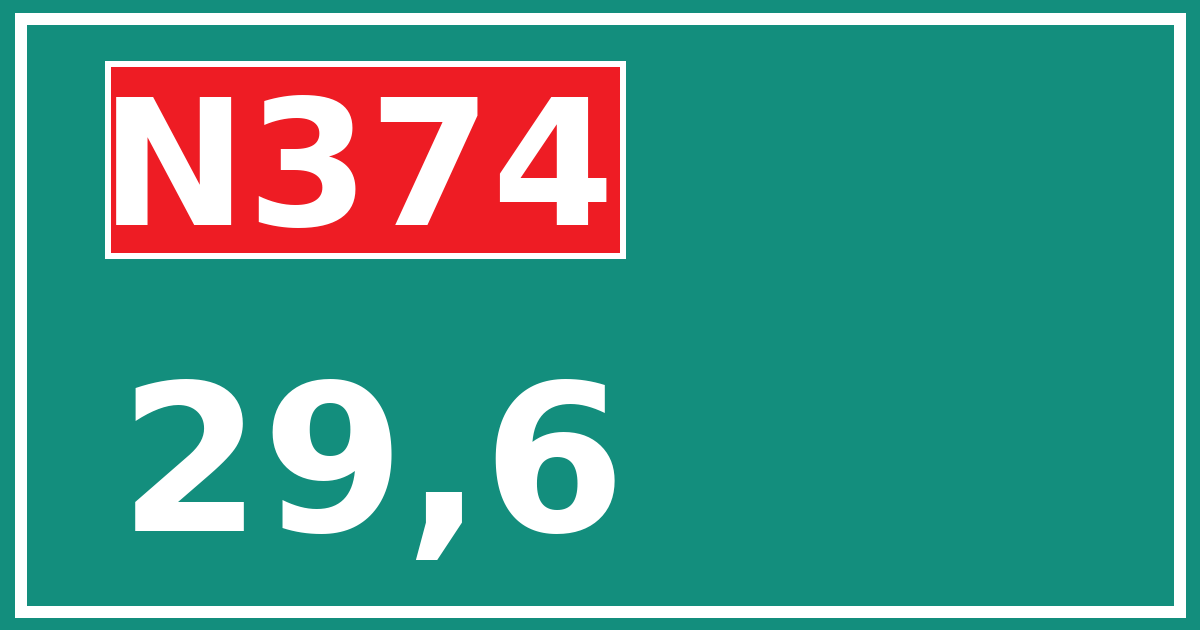 Hectometerbord N374 29,6