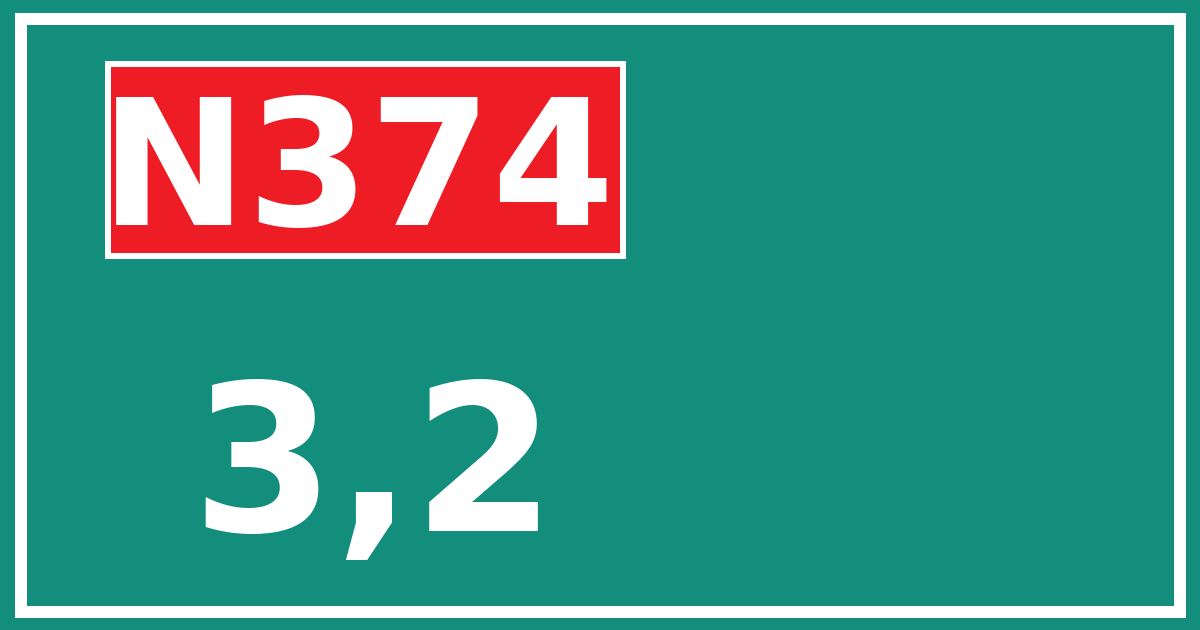 Hectometerbord N374 3,2