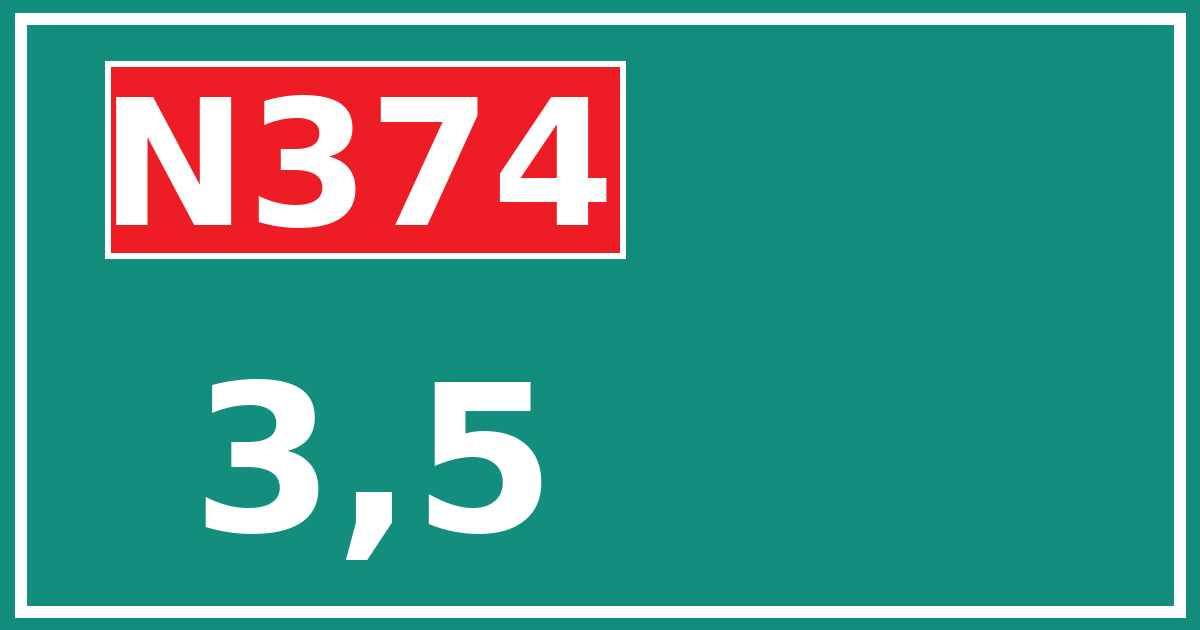 Hectometerbord N374 3,5