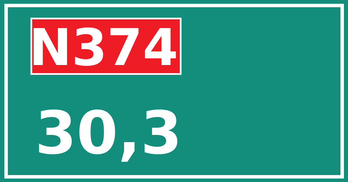 Hectometerbord N374 30,3