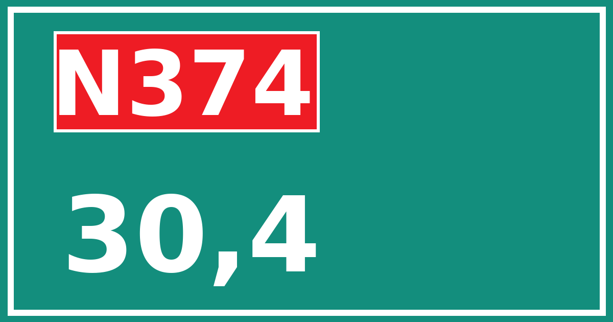 Hectometerbord N374 30,4