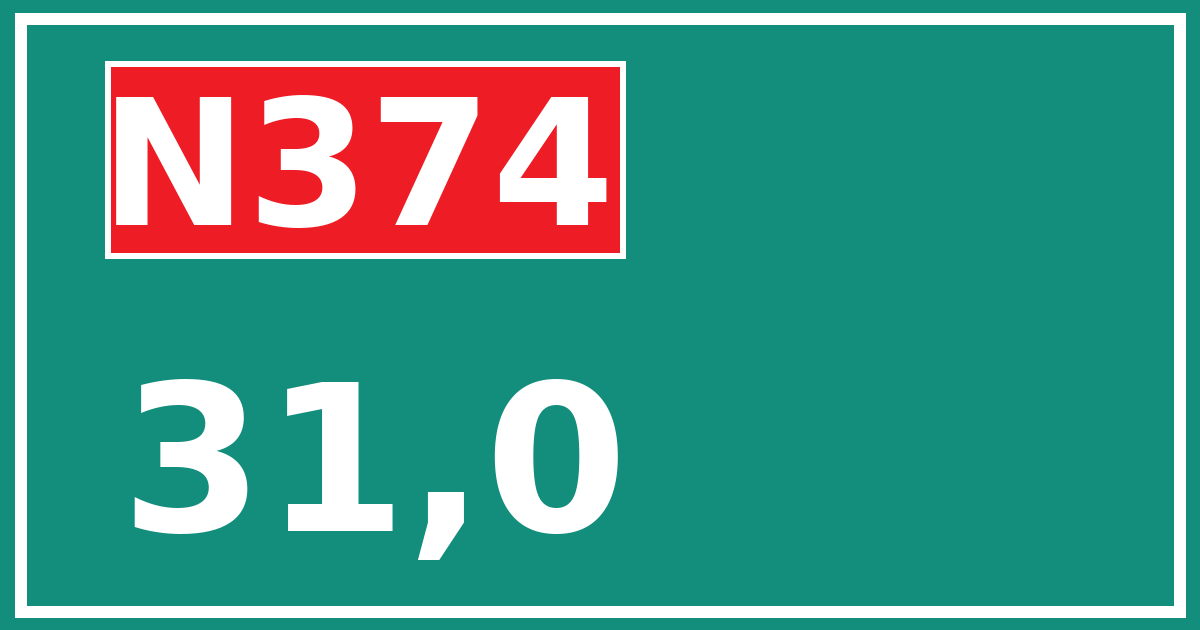 Hectometerbord N374 31,0