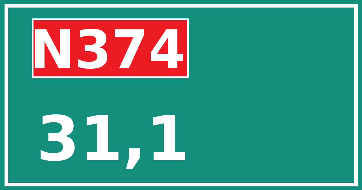 Hectometerbord N374 31,1