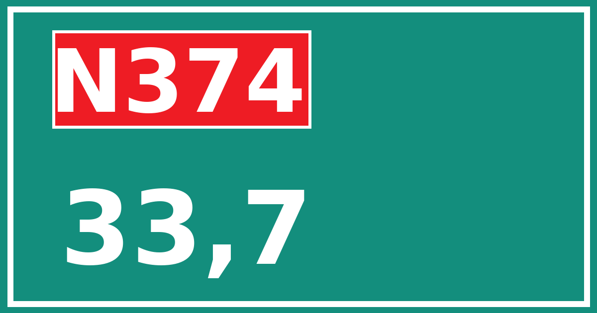 Hectometerbord N374 33,7