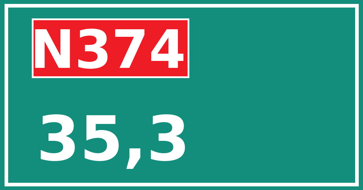 Hectometerbord N374 35,3