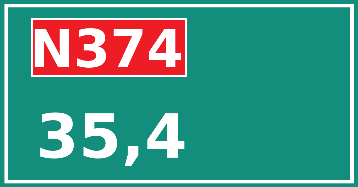 Hectometerbord N374 35,4