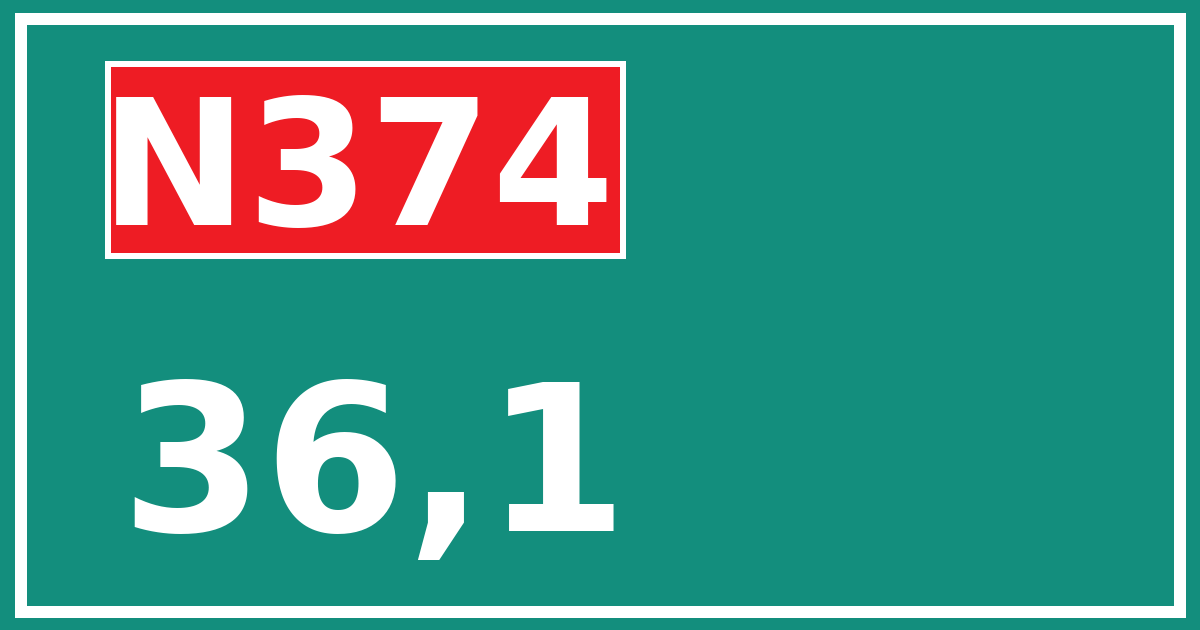 Hectometerbord N374 36,1