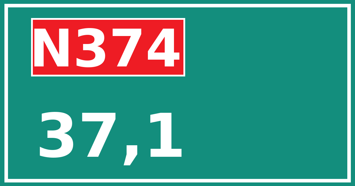 Hectometerbord N374 37,1