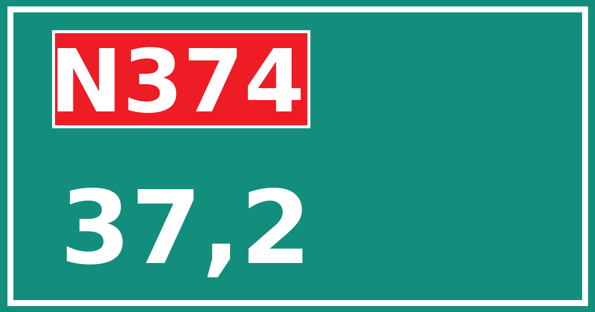 Hectometerbord N374 37,2