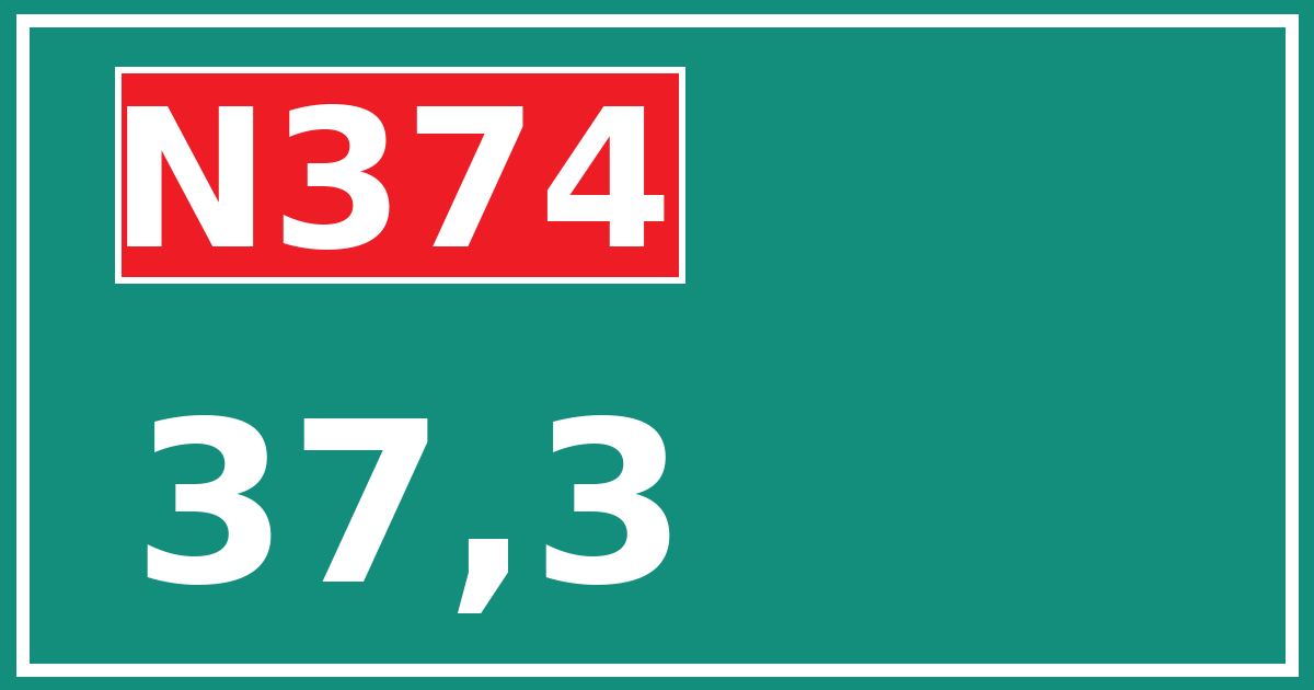 Hectometerbord N374 37,3