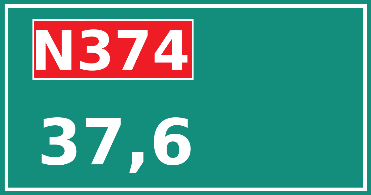 Hectometerbord N374 37,6