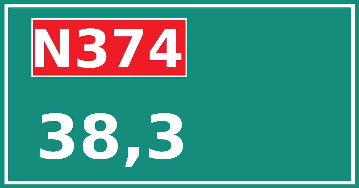 Hectometerbord N374 38,3