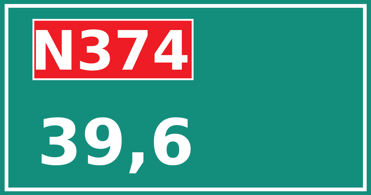 Hectometerbord N374 39,6