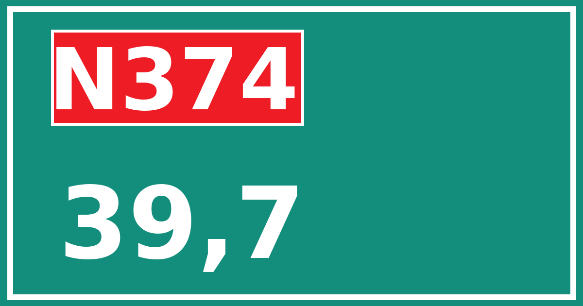 Hectometerbord N374 39,7