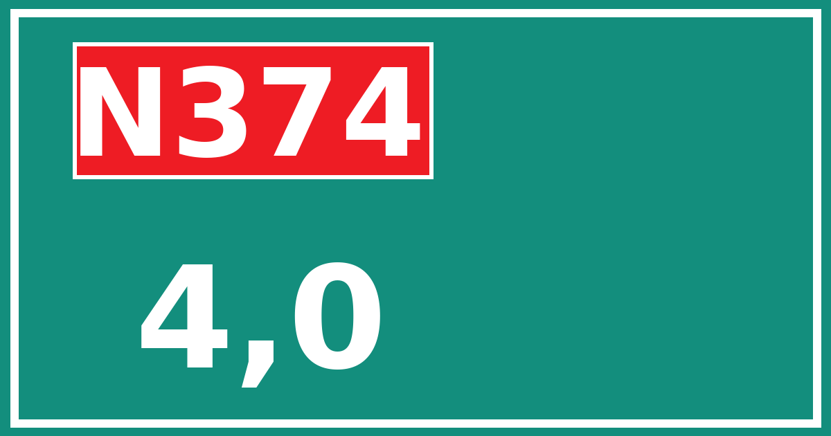 Hectometerbord N374 4,0