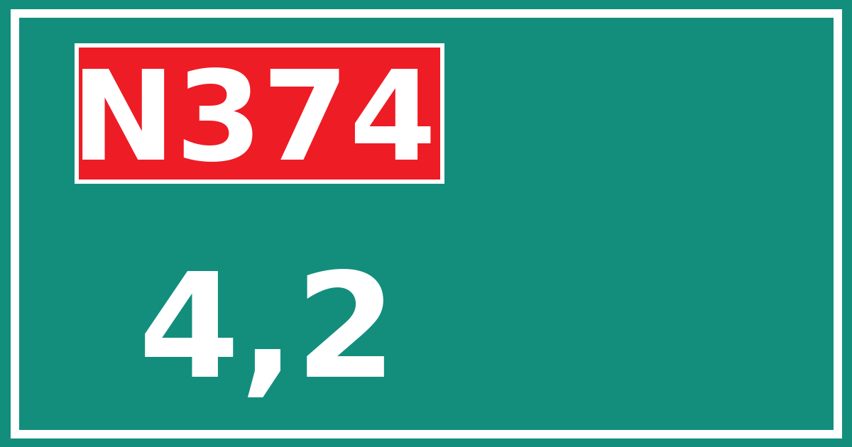 Hectometerbord N374 4,2