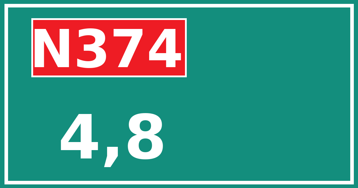 Hectometerbord N374 4,8