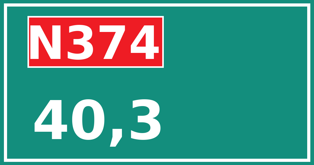 Hectometerbord N374 40,3
