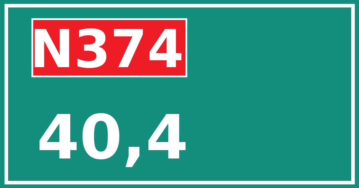 Hectometerbord N374 40,4