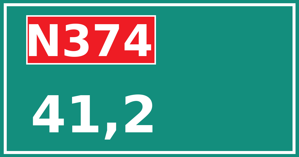 Hectometerbord N374 41,2