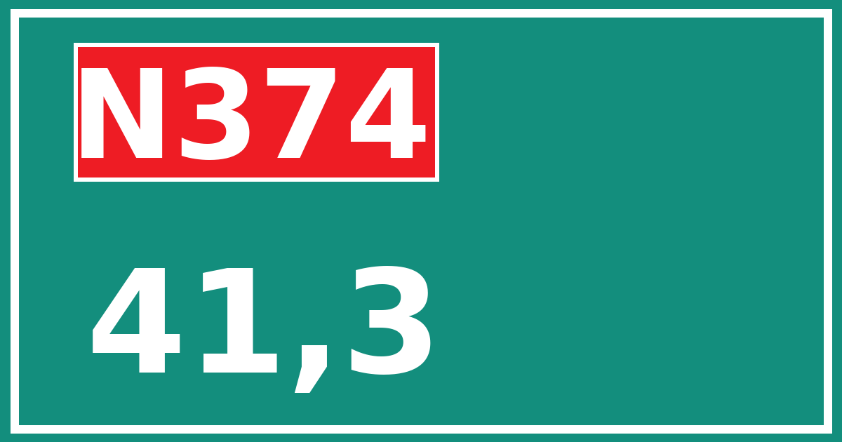 Hectometerbord N374 41,3