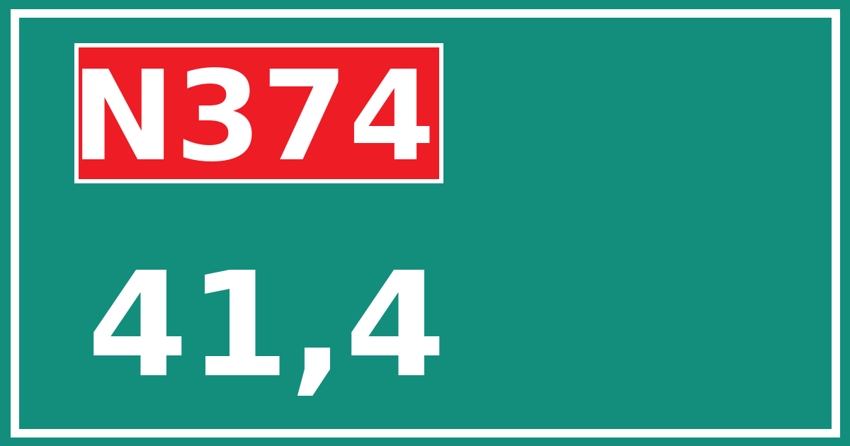Hectometerbord N374 41,4