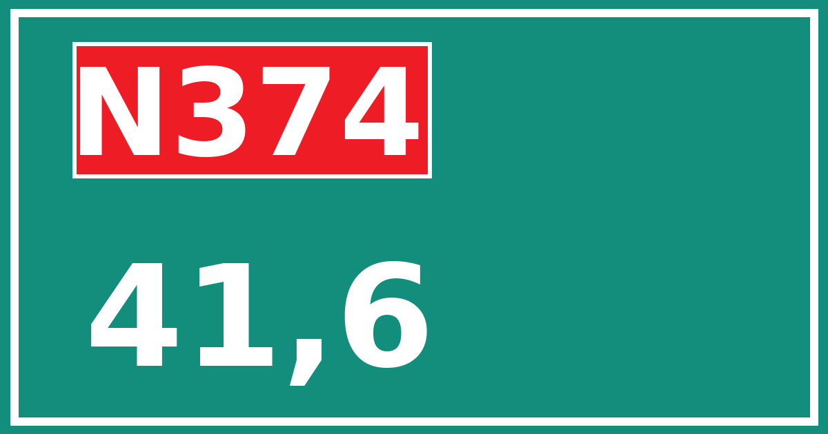 Hectometerbord N374 41,6