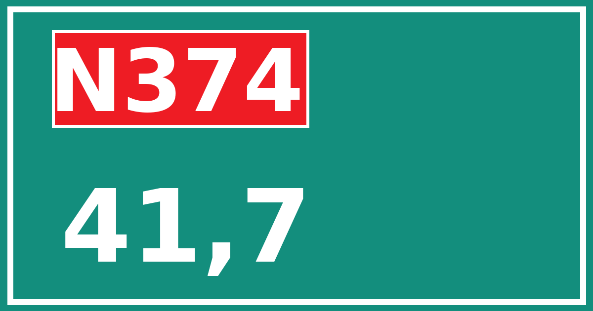 Hectometerbord N374 41,7