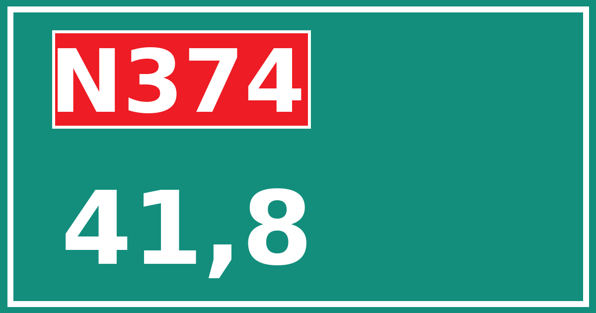 Hectometerbord N374 41,8