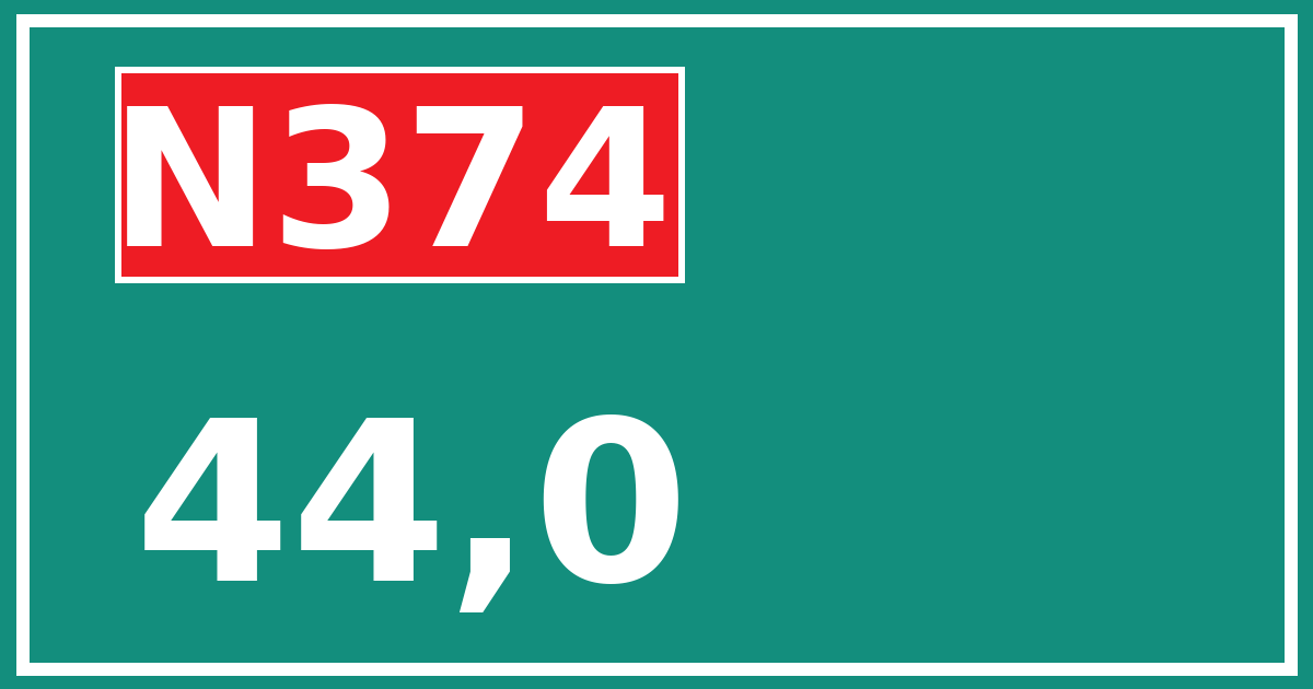 Hectometerbord N374 44,0