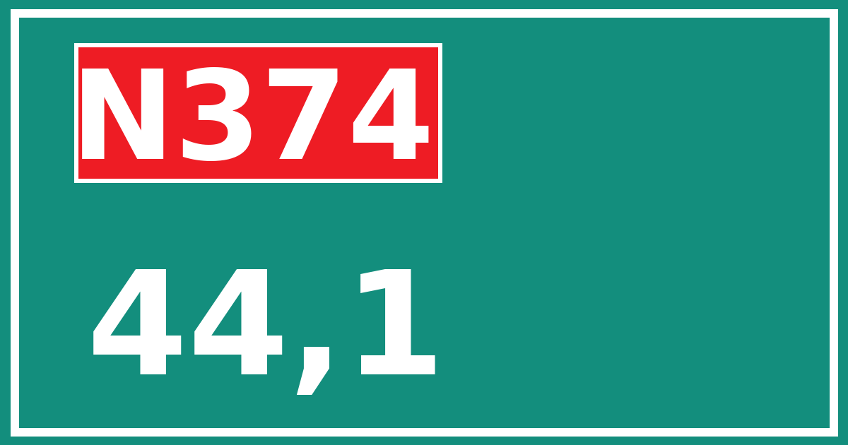 Hectometerbord N374 44,1