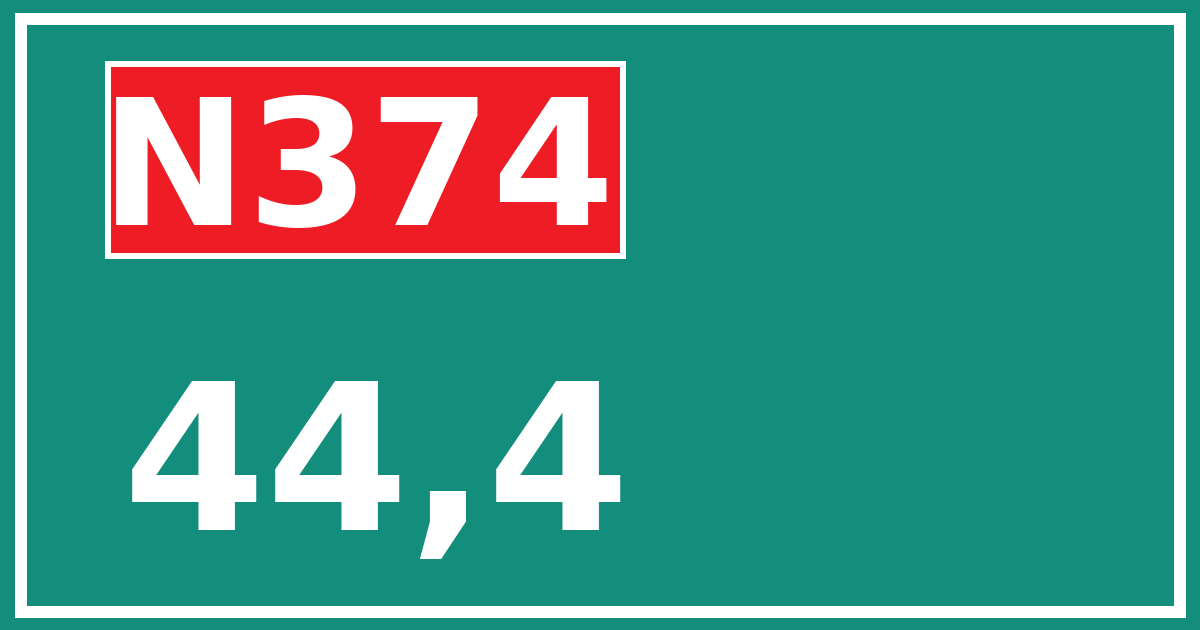 Hectometerbord N374 44,4