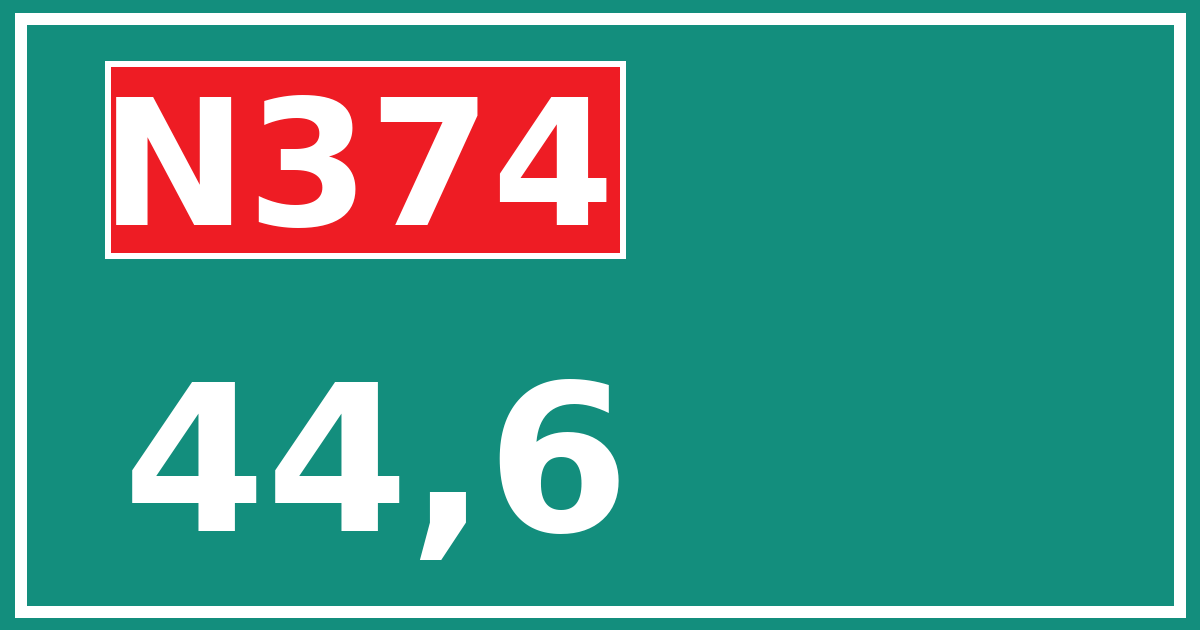 Hectometerbord N374 44,6