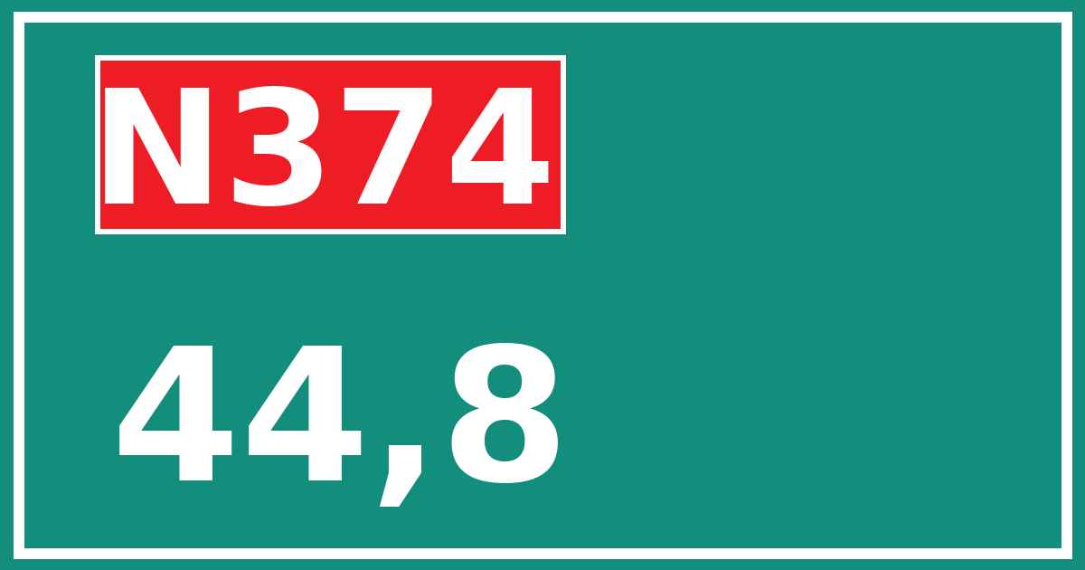 Hectometerbord N374 44,8