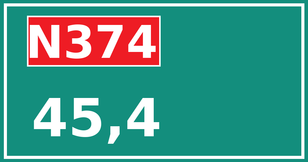 Hectometerbord N374 45,4