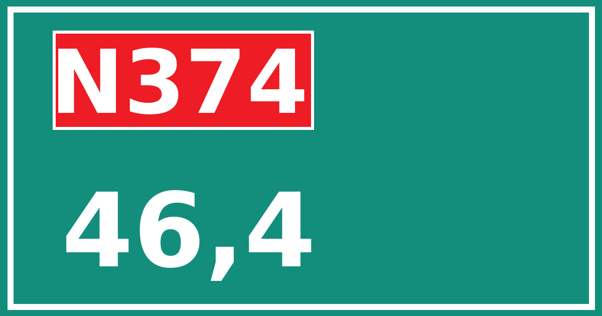 Hectometerbord N374 46,4