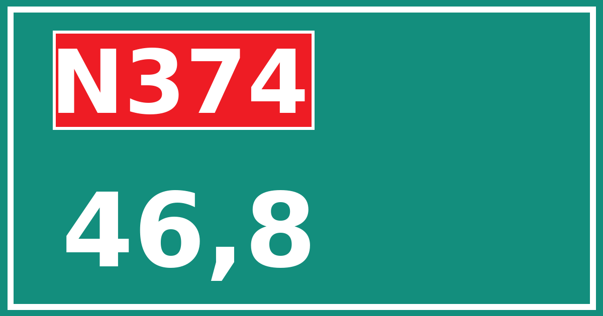 Hectometerbord N374 46,8