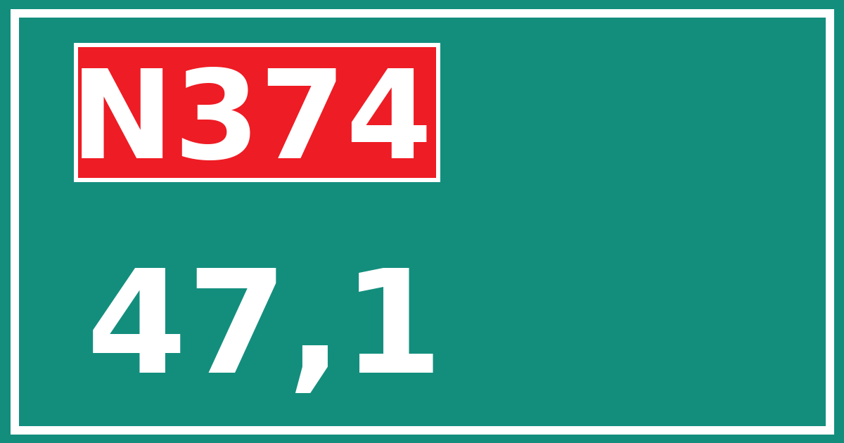 Hectometerbord N374 47,1