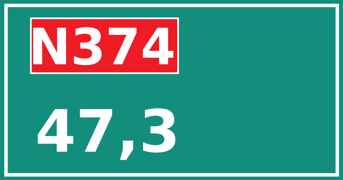 Hectometerbord N374 47,3