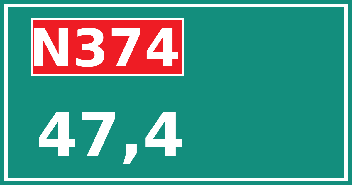 Hectometerbord N374 47,4