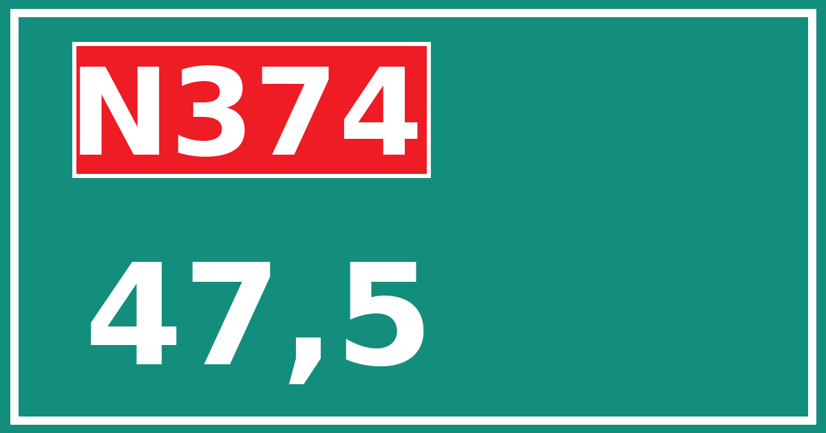 Hectometerbord N374 47,5