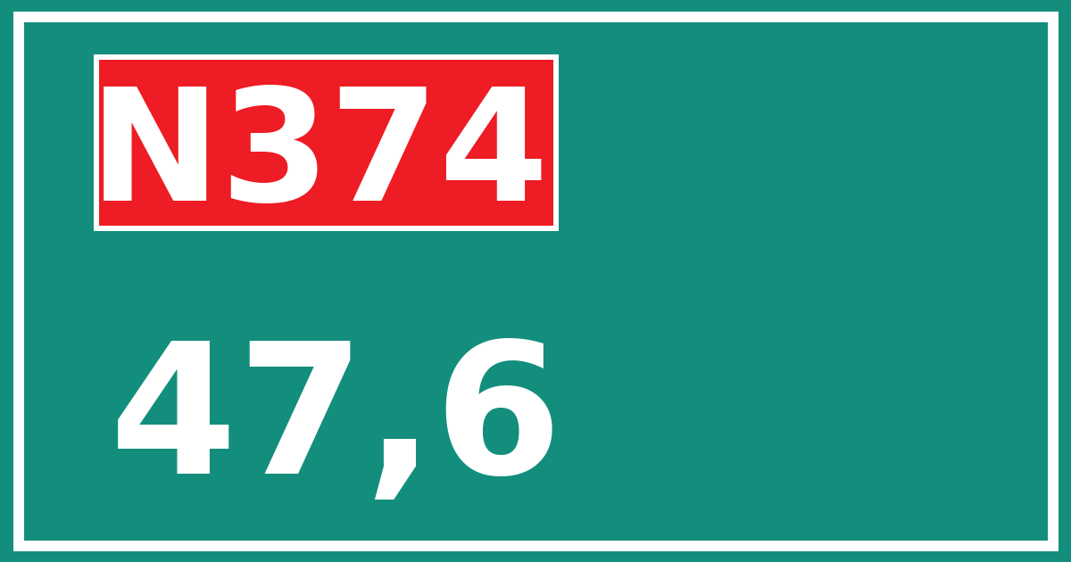 Hectometerbord N374 47,6