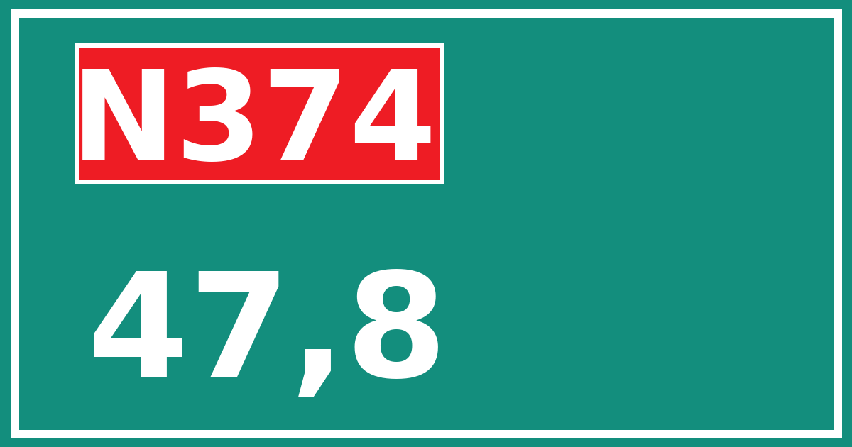 Hectometerbord N374 47,8