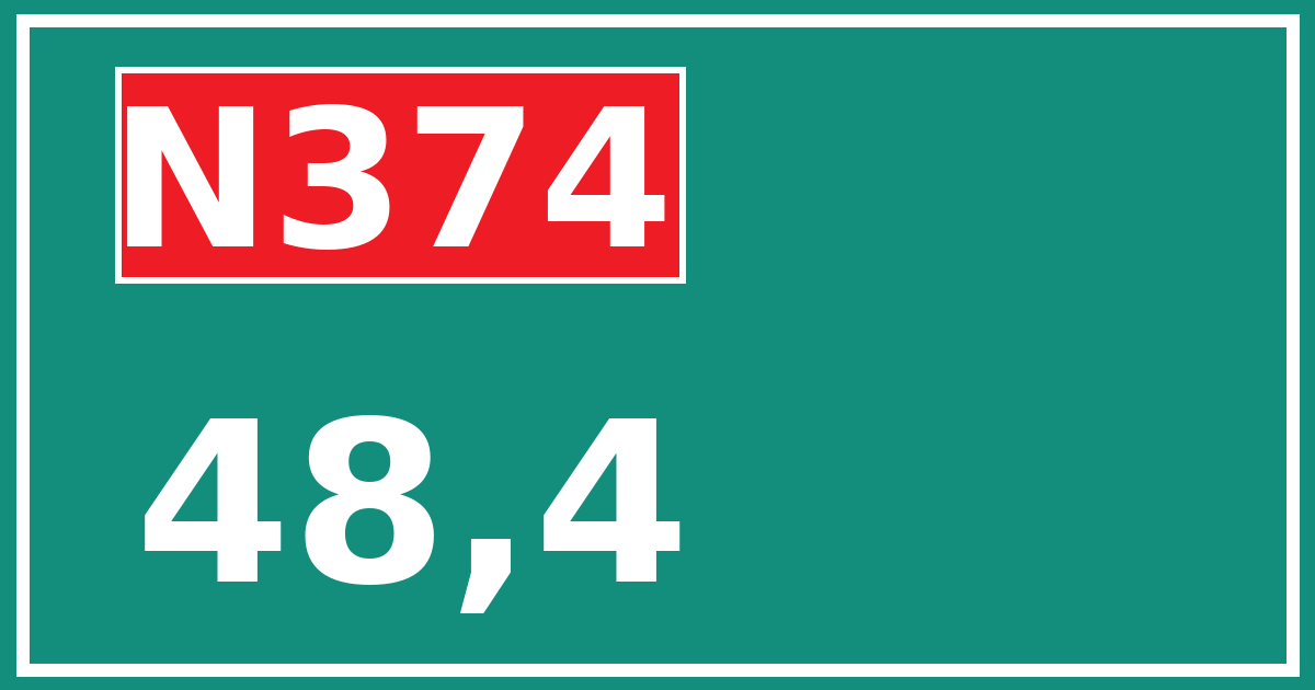 Hectometerbord N374 48,4