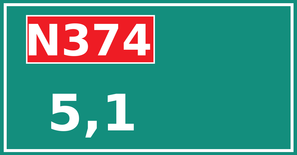 Hectometerbord N374 5,1
